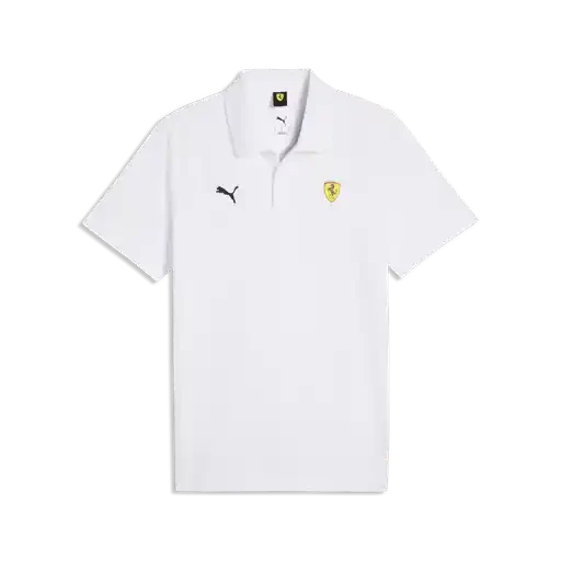 Scuderia Ferrari F1 Fanwear Polo Shirt - Rosso Corsa/Puma White Polos Scuderia Ferrari XS White 
