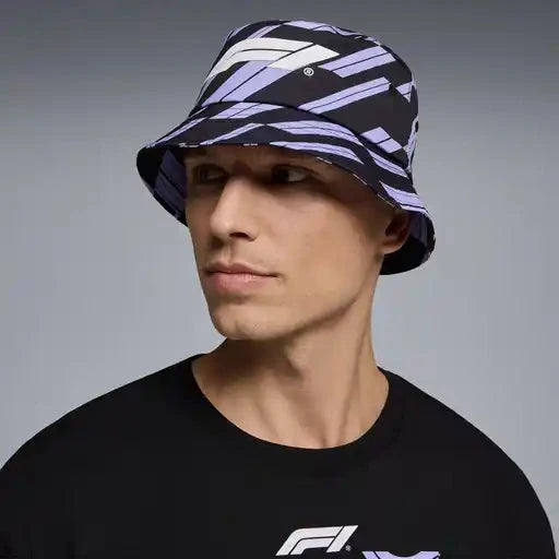 Formula 1 Tech F1 Track Graphic Bucket Hat - Focus Purple/Shift Green Hats Formula 1 