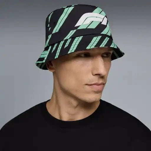 Formula 1 Tech F1 Track Graphic Bucket Hat - Focus Purple/Shift Green Hats Formula 1 