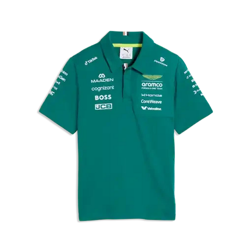Aston Martin F1 2026 Kids Team Polo Shirt - Youth Green Lux Polos Aston Martin F1 