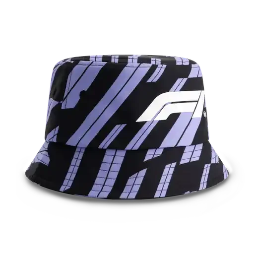 Formula 1 Tech F1 Track Graphic Bucket Hat - Focus Purple/Shift Green Hats Formula 1 Purple 