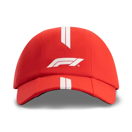 Formula 1 Tech F1 Racing Line Baseball Hat - F1 Hot Red/True Black Hats Formula 1 Red 