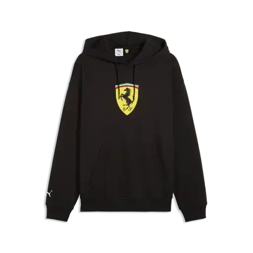 Scuderia Ferrari F1 Big Shield Hoodie - Rosso Corsa/Puma Black Hoodies Scuderia Ferrari XS Black 