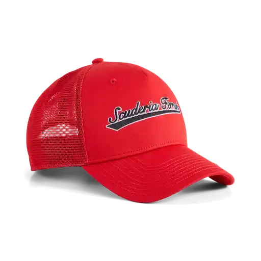 Scuderia Ferrari F1 Puma Race Trucker Hat - Flat Light Gray/Rosso Corsa Hats Scuderia Ferrari Red 