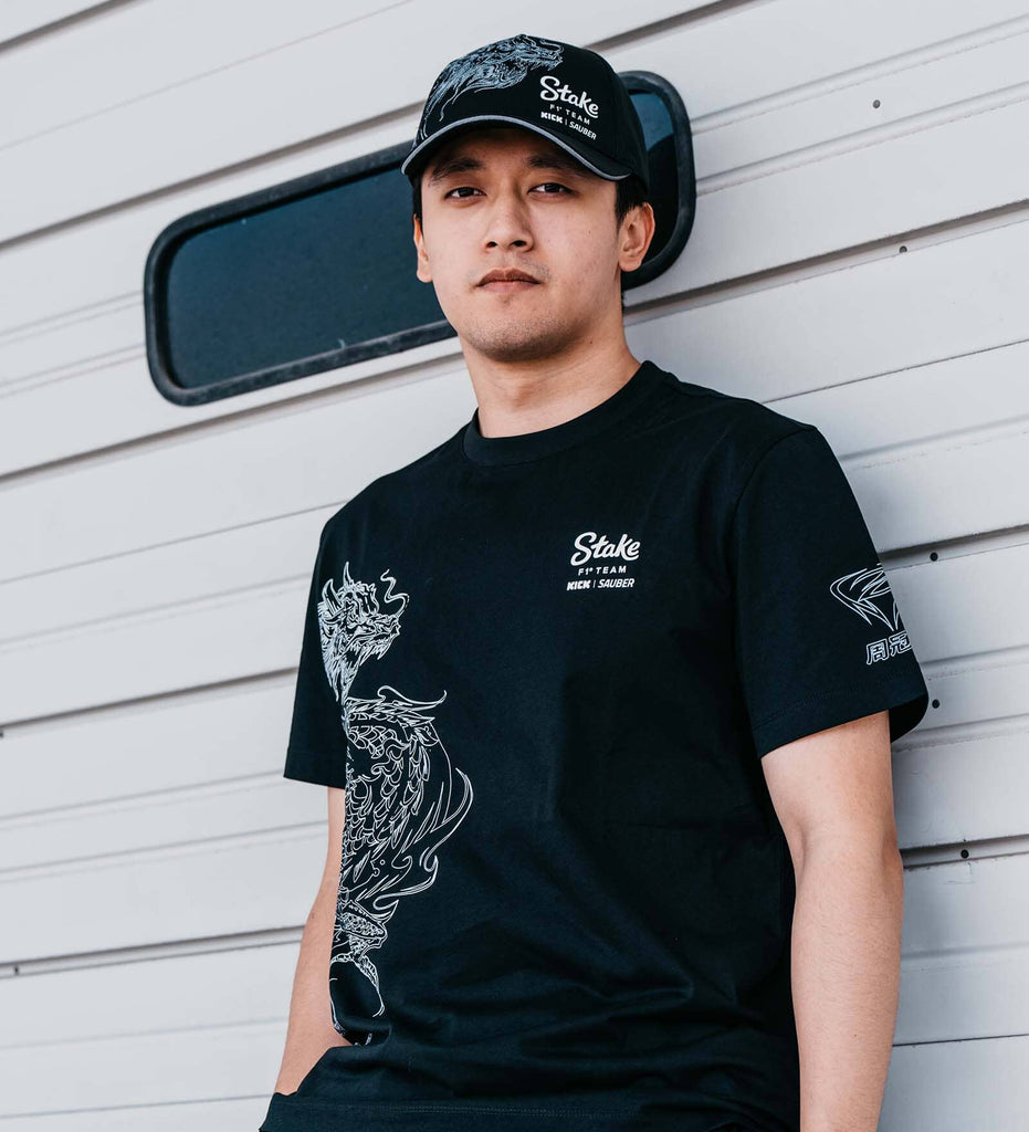 Stake F1 Kick Sauber Special Edition Zhou Guanyu China GP Dragon T-Shirt - Black T-shirts Stake F1 Kick Sauber 