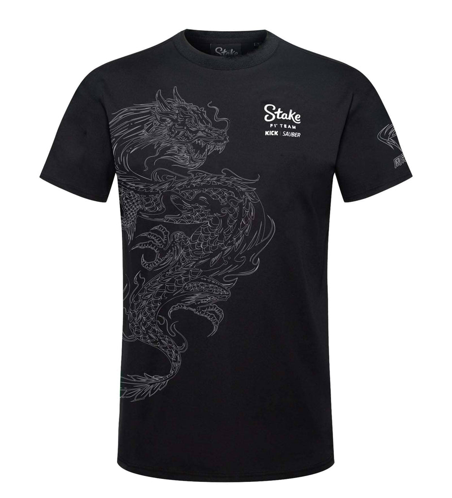 Stake F1 Kick Sauber Special Edition Zhou Guanyu China GP Dragon T-Shirt - Black T-shirts Stake F1 Kick Sauber 