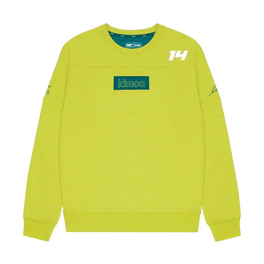 Aston Martin F1 Kimoa Fernando Alonso #14 Patch Sweatshirt - Lime Sweatshirt Aston Martin F1 