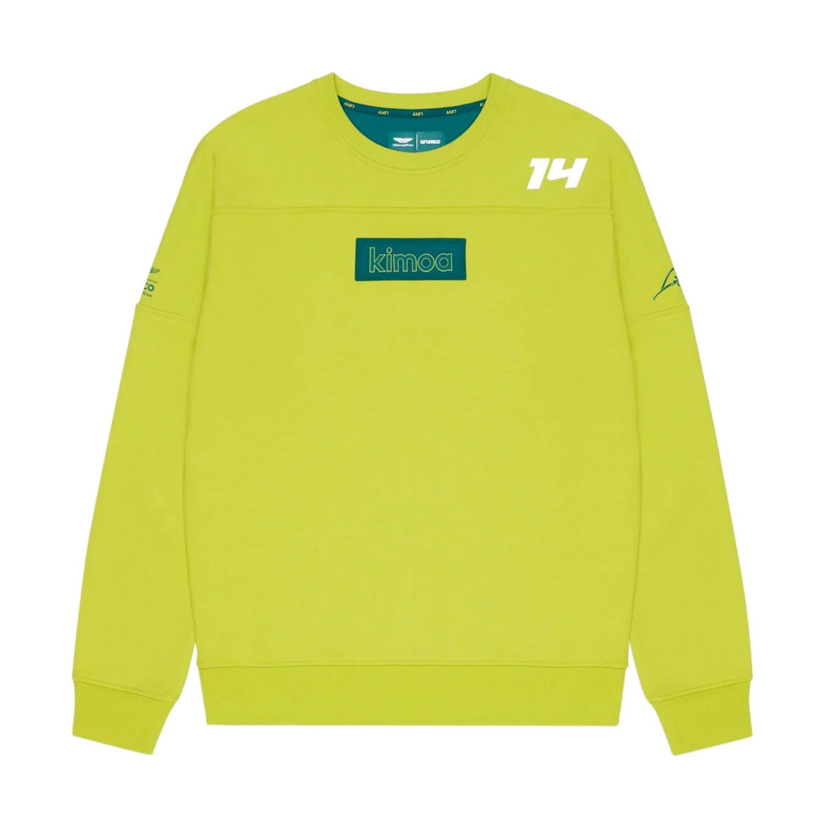 Aston Martin F1 Kimoa Fernando Alonso #14 Patch Sweatshirt - Lime Sweatshirt Aston Martin F1 
