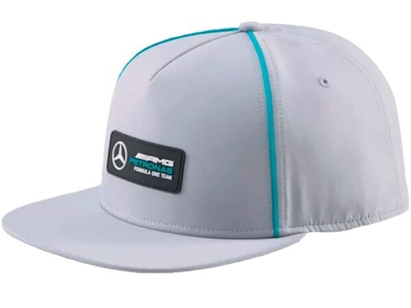 Mercedes Benz AMG Petronas F1 Puma Flat Brim Hat - Silver/Green Hats Mercedes AMG Petronas Silver 