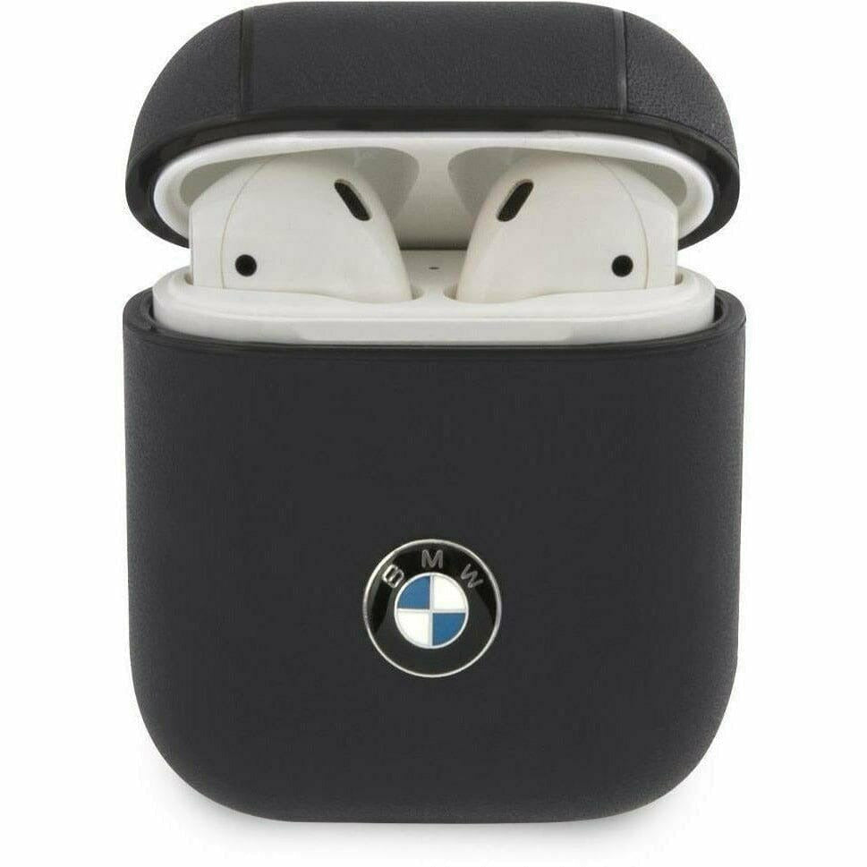 BMW Motorsports PC Leather AirPods Case with Metal Logo Phone Cases Dark Slate Gray