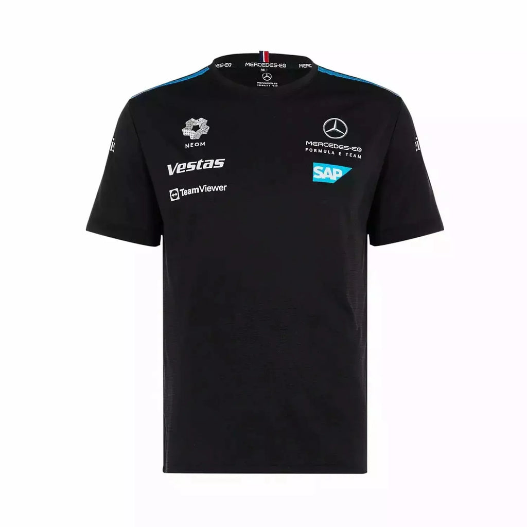 Mercedes Benz EQ Formula E S8 Men's Team T-Shirt - Black/White T-shirts Black