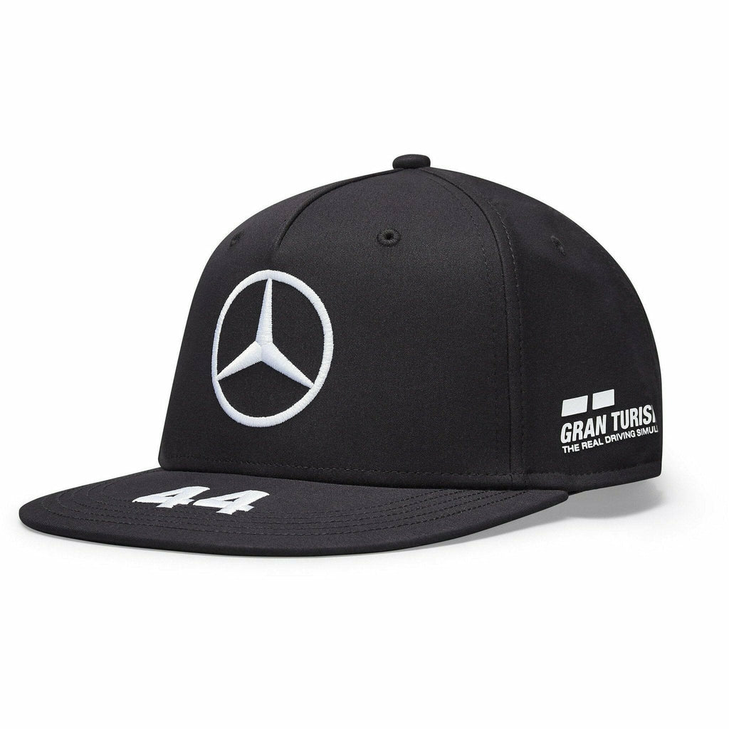 Mercedes Benz AMG Petronas F1 2021 Lewis Hamilton Flatbrim Hat Black/White Hats Dark Slate Gray