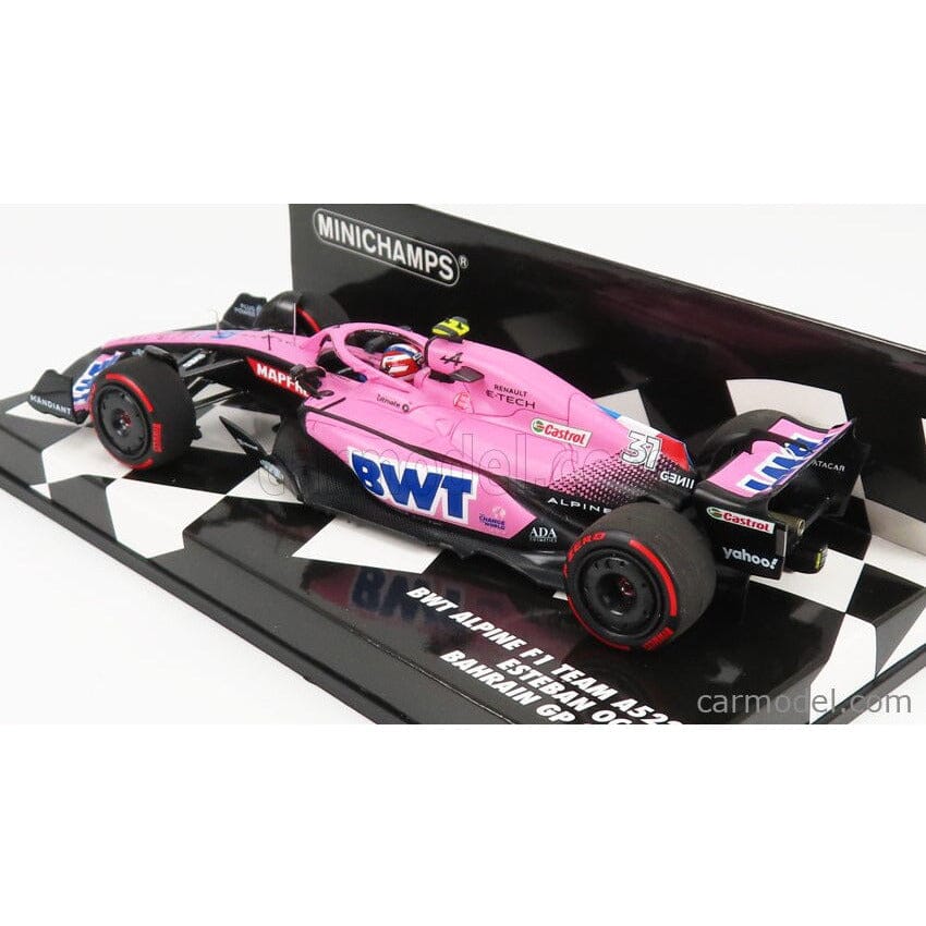 Alpine F1 Esteban Ocon Bahrain GP 1:43 Model Car - Minichamps Model Cars Misty Rose