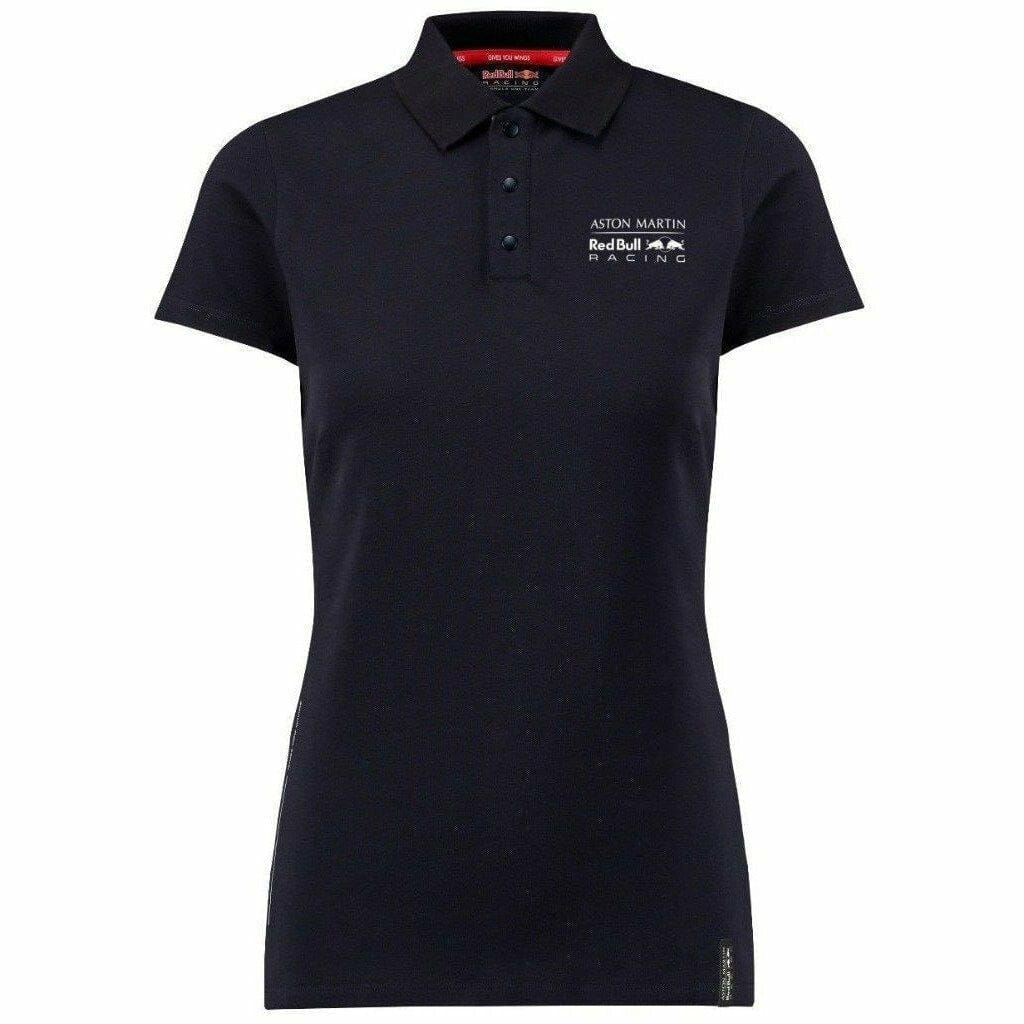 Aston Martin Red Bull Racing Formula 1 Women's Blue Seasonal Polo Polos Black