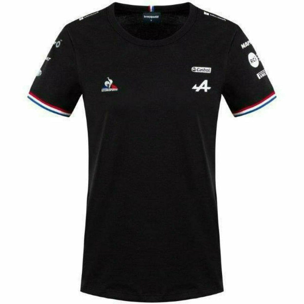 Alpine Racing F1 2021 Women's Team T-Shirt- Black/White T-shirts Black