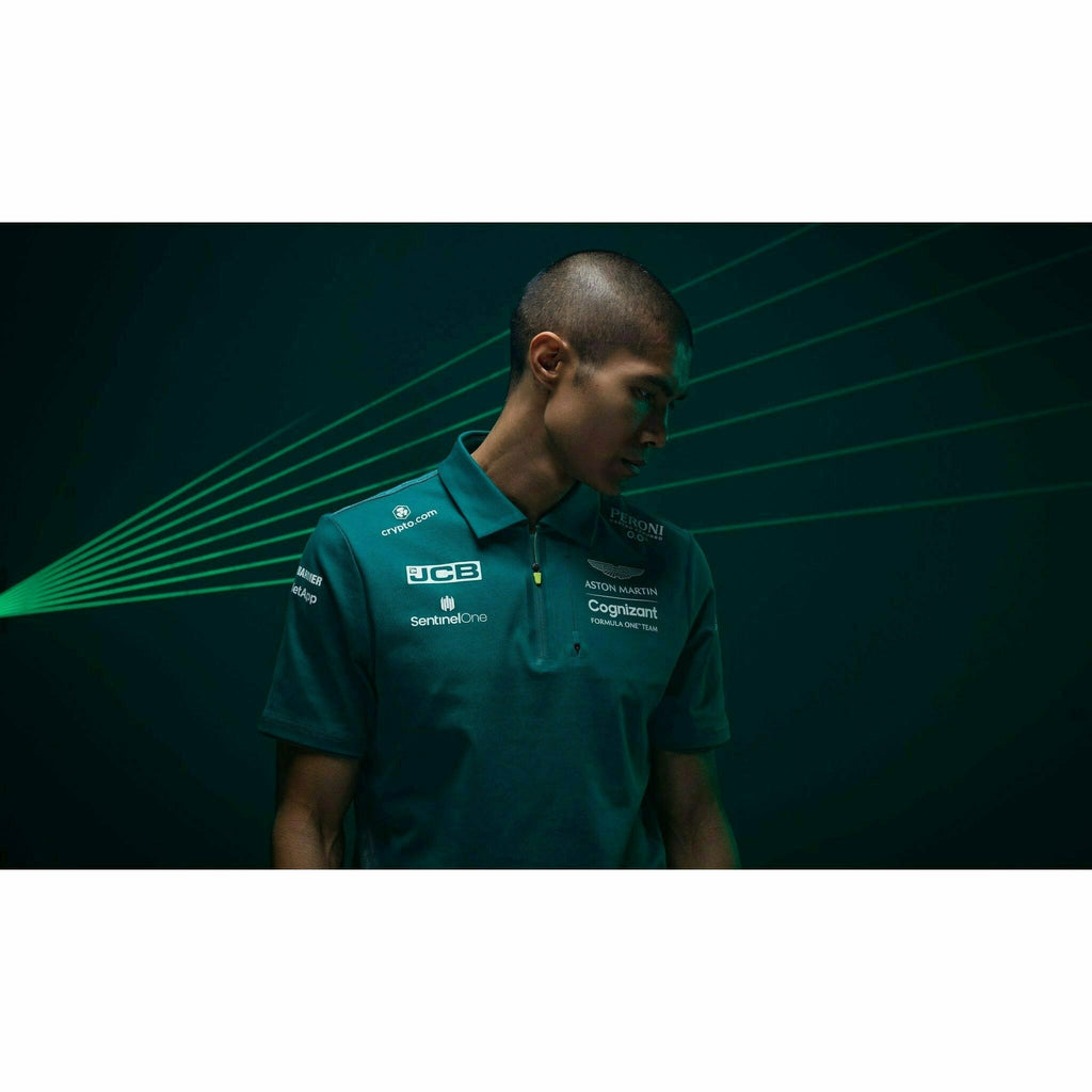 Aston Martin Cognizant F1 2022 Men's Team Polo Shirt- Green Polos Black