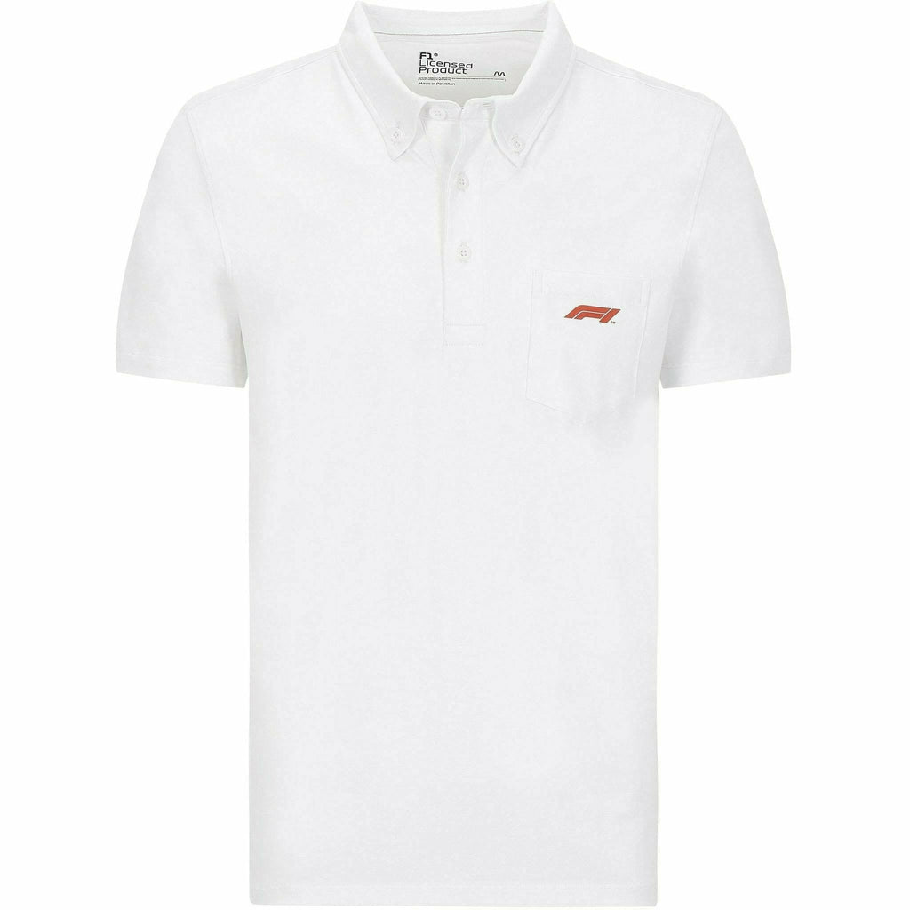 Formula 1 Tech Collection F1 Men's Small Logo Jersey Polo - Black/White Polos White Smoke