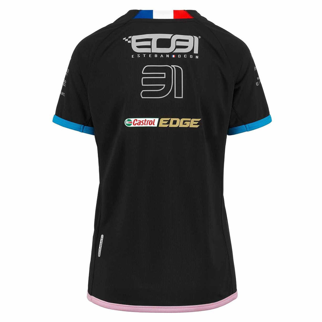 Alpine Racing F1 2023 Women's Esteban Ocon Team T-Shirt- Black T-shirts Alpine 