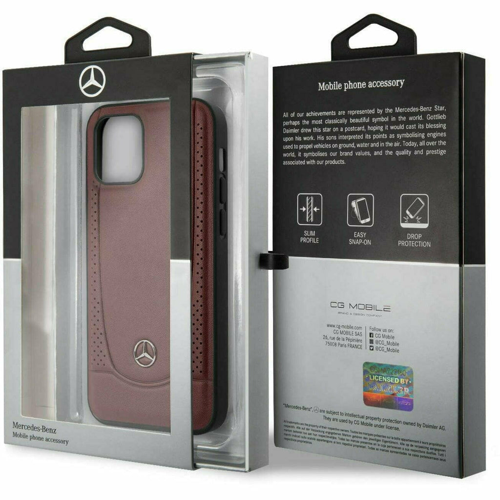 Mercedes-Benz AMG Petronas Leather Black/Red Perforated Urban Collection - iPhone 13 Phone Cases Light Slate Gray