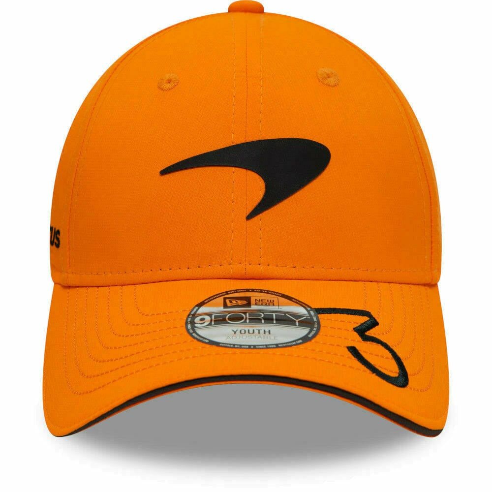 McLaren F1 New Era 9Forty Kids 2022 Daniel Ricciardo Team Hat- Papaya Hats Dark Orange