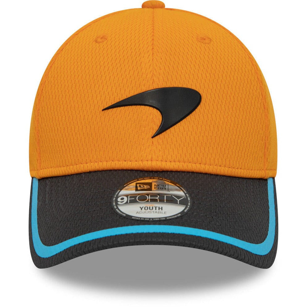 McLaren F1 NEW ERA 9FORTY 2023 Kids Team Baseball Hat - Youth Papaya Hats Goldenrod
