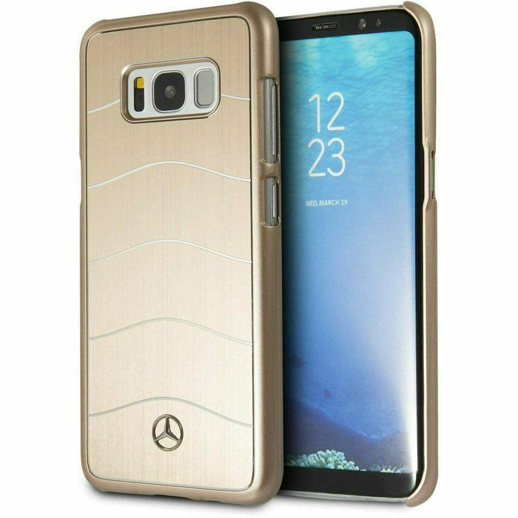 MERCEDES-BENZ REAL BRUSHED ALUMINUM WAVE VIII CASE GOLD- SAMSUNG GALAXY S8 Phone Cases Light Steel Blue