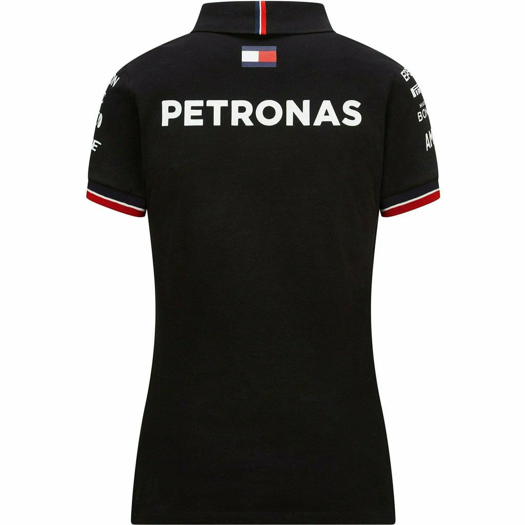 Mercedes Benz AMG Petronas F1 Women's 2021 Team Polo Shirt-Black/White Polos Black