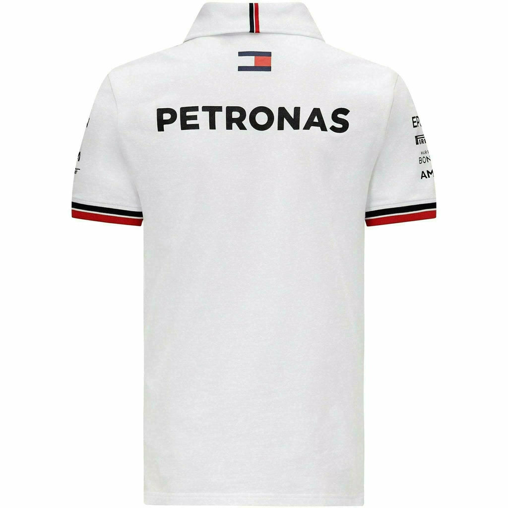 Mercedes Benz AMG Petronas F1 Men's 2021 Team Polo Shirt-Black/White Polos Lavender