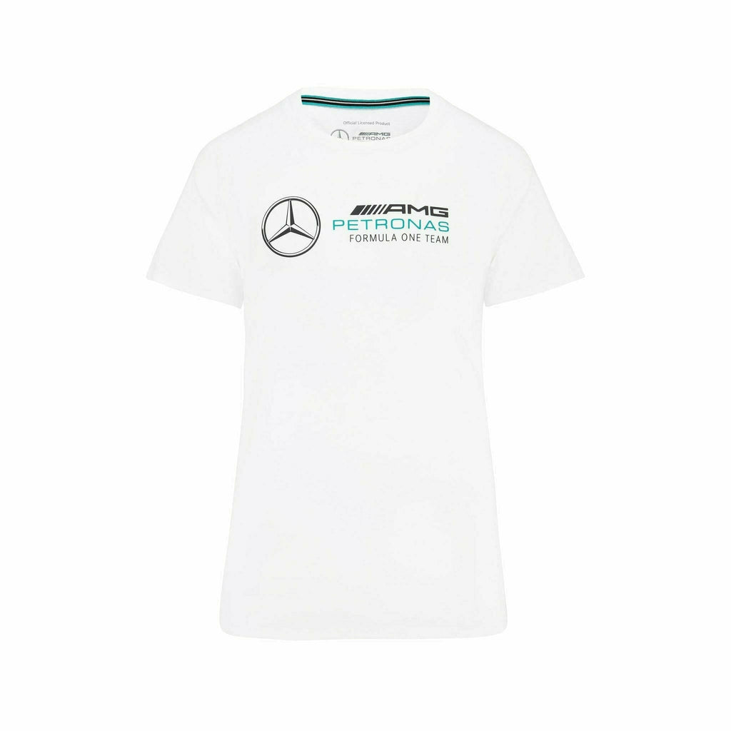 Mercedes Benz AMG Petronas F1 Women's Large Logo T-Shirt -Black/White T-shirts White Smoke