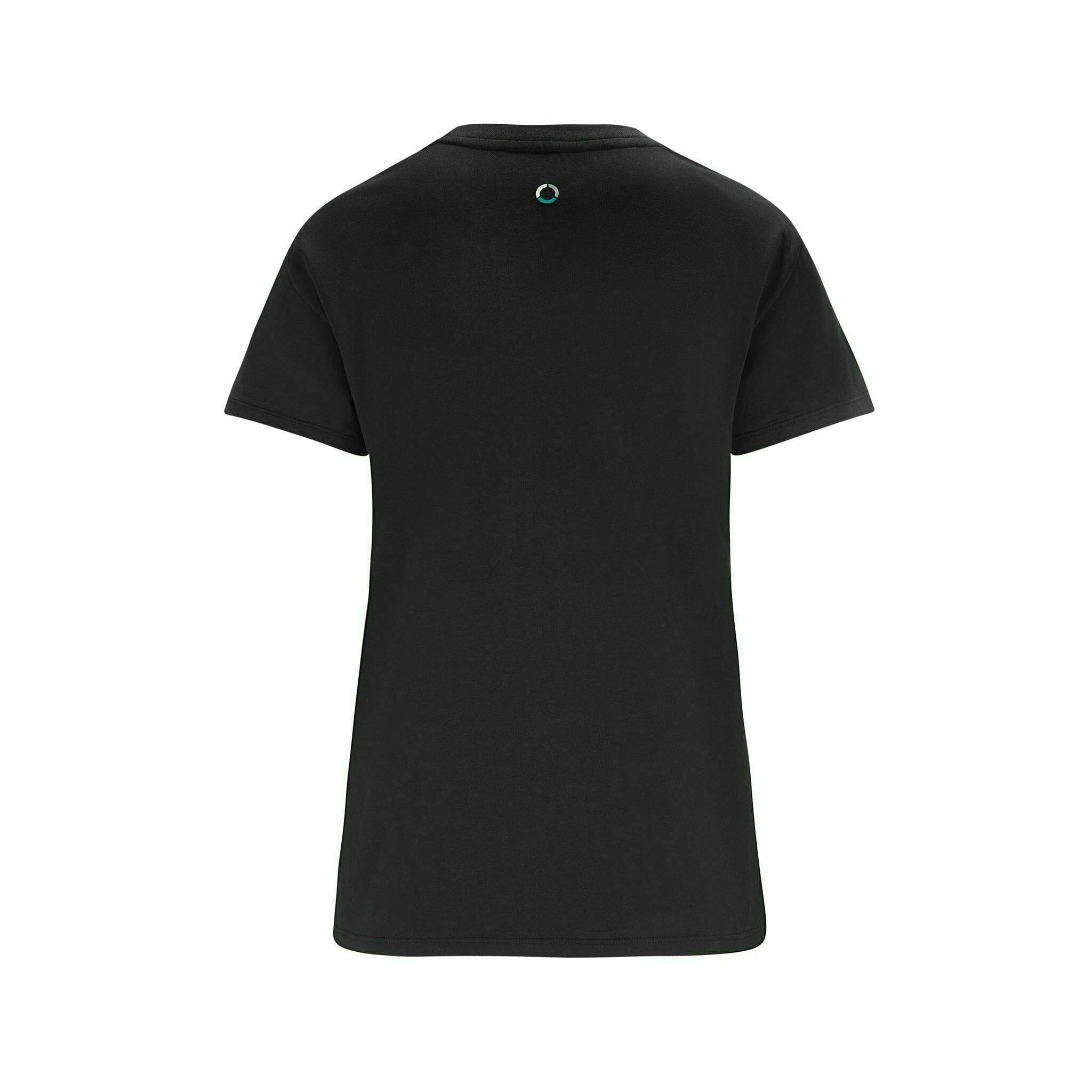 Mercedes Benz AMG Petronas F1 Women's Large Logo T-Shirt -Black/White T-shirts Dark Slate Gray