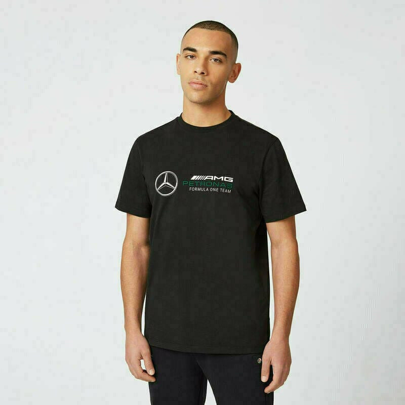Mercedes Benz AMG Petronas F1 Unisex Large Logo T-Shirt - Black/Gray/White T-shirts Black