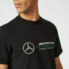 Mercedes Benz AMG Petronas F1 Unisex Large Logo T-Shirt - Black/Gray/White T-shirts Black