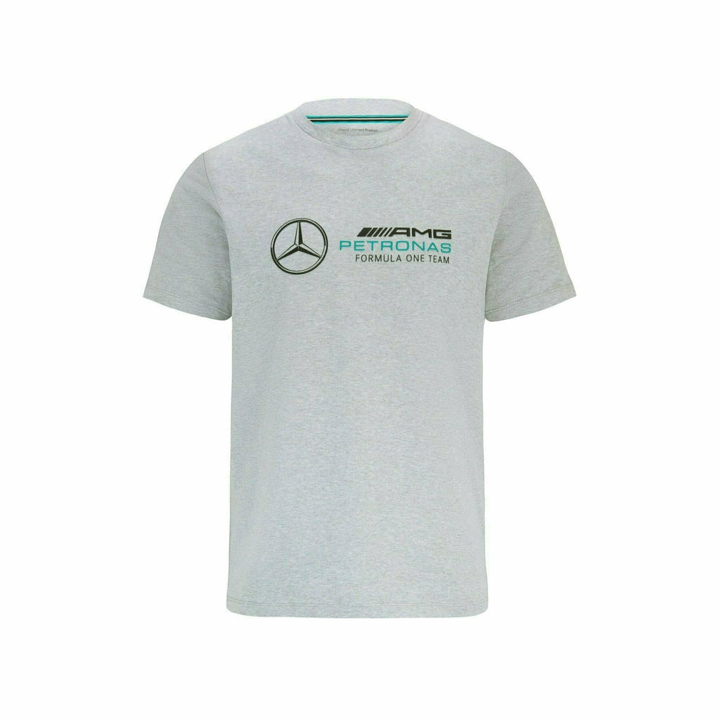 Mercedes Benz AMG Petronas F1 Unisex Large Logo T-Shirt - Black/Gray/White T-shirts Gray