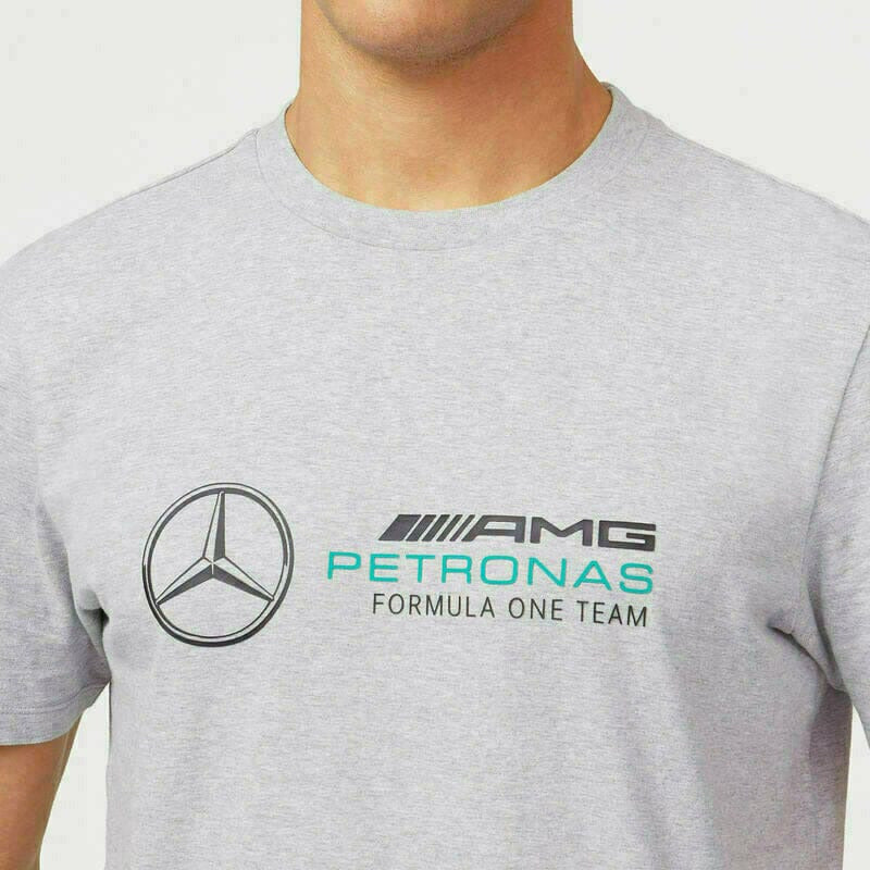 Mercedes Benz AMG Petronas F1 Unisex Large Logo T-Shirt - Black/Gray/White T-shirts Light Gray
