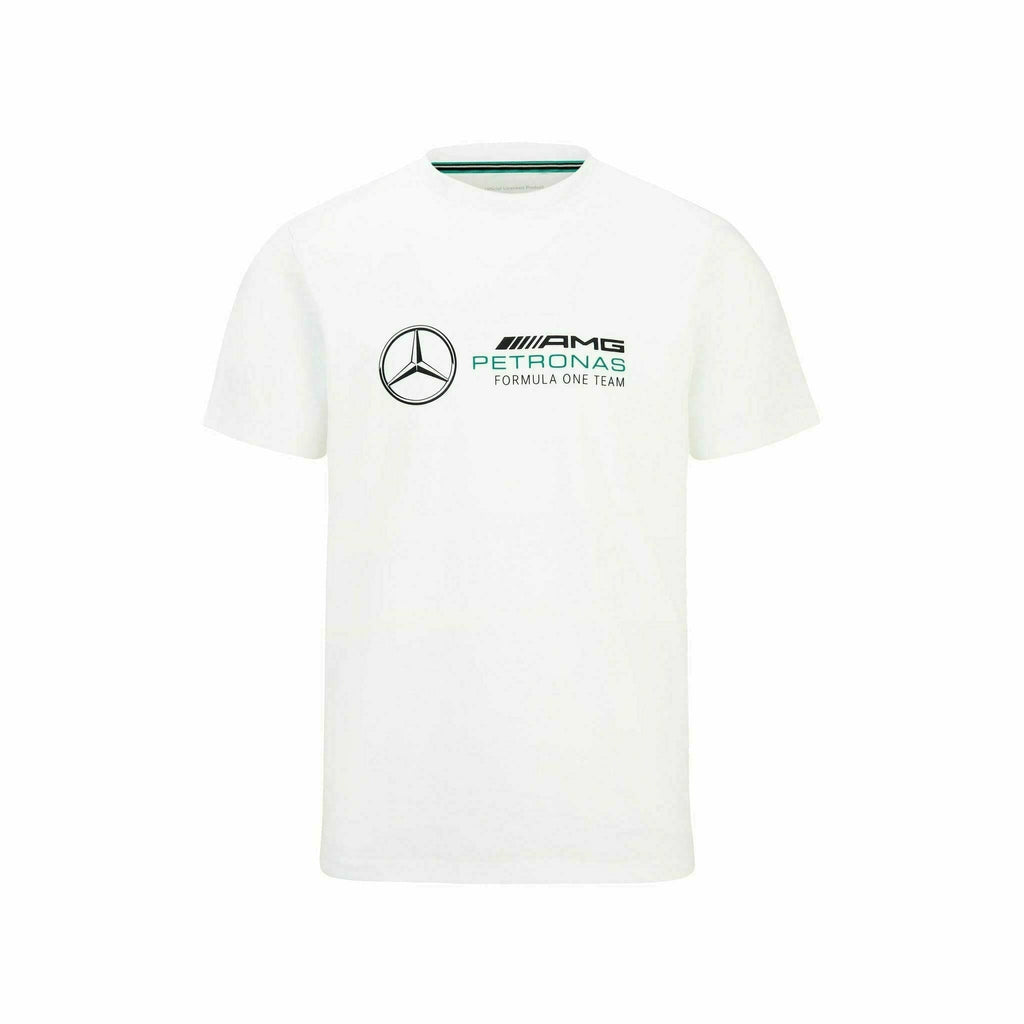Mercedes Benz AMG Petronas F1 Unisex Large Logo T-Shirt - Black/Gray/White T-shirts White Smoke