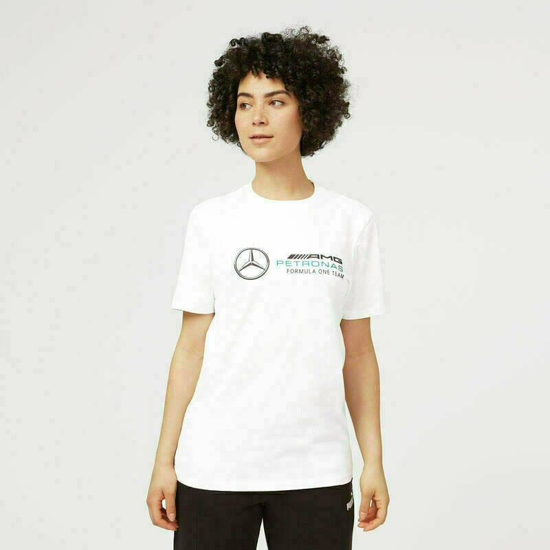 Mercedes Benz AMG Petronas F1 Unisex Large Logo T-Shirt - Black/Gray/White T-shirts Beige