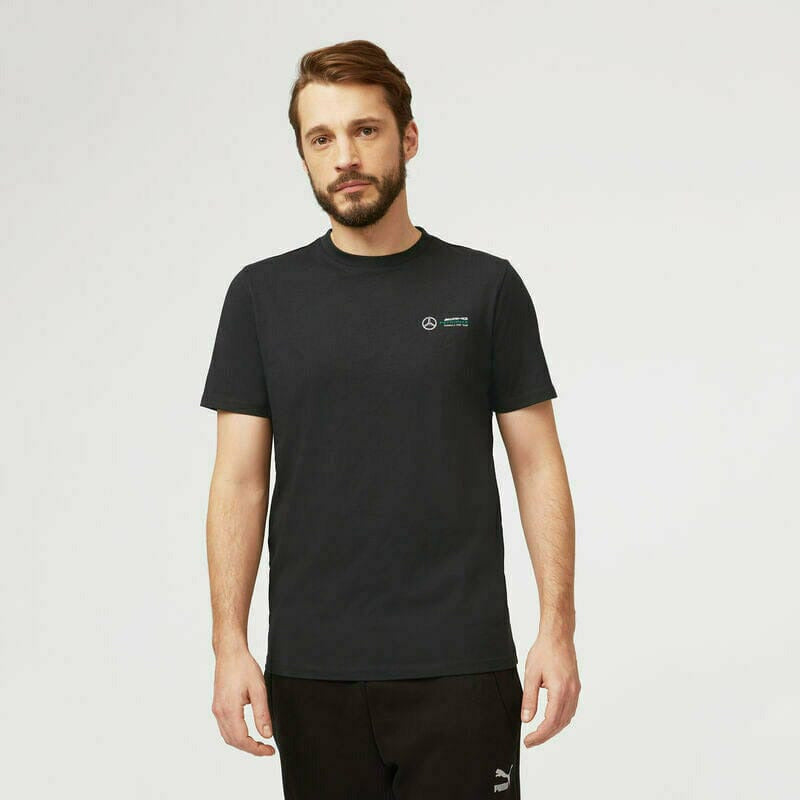Mercedes Benz AMG Petronas F1 Unisex Small Logo T-Shirt - Black/Gray T-shirts Dark Slate Gray