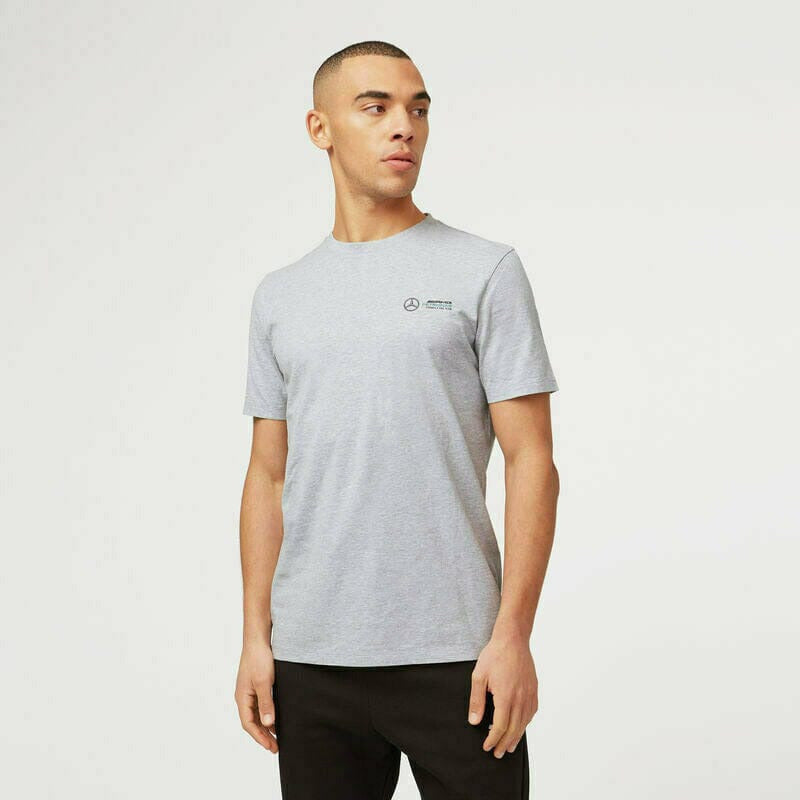 Mercedes Benz AMG Petronas F1 Unisex Small Logo T-Shirt - Black/Gray T-shirts Light Gray