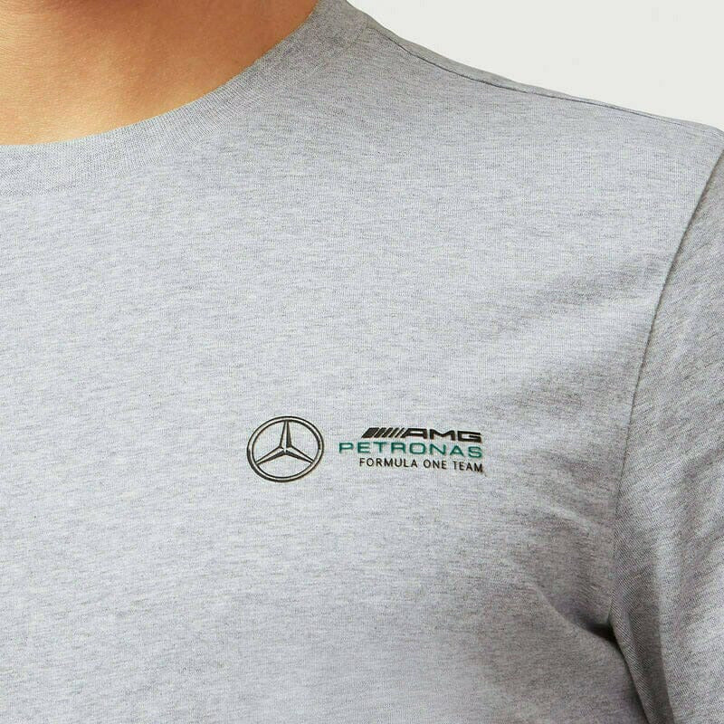 Mercedes Benz AMG Petronas F1 Unisex Small Logo T-Shirt - Black/Gray T-shirts Gray