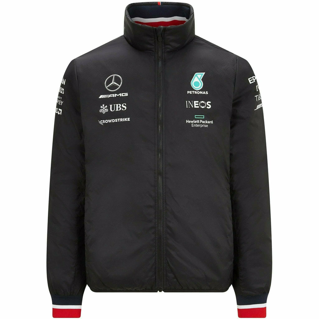 Mercedes Benz AMG Petronas F1 Men's 2021 Team Lightweight Padded Jacket- Black Jackets Dark Slate Gray