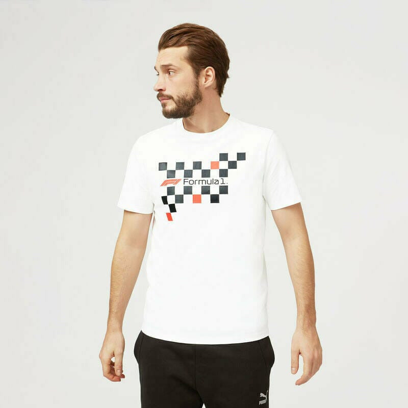 Formula 1 Tech Collection F1 Unisex Flag Graphic T-Shirt - White T-shirts Beige