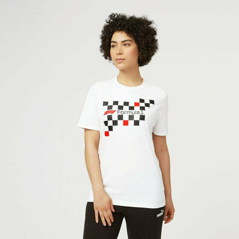 Formula 1 Tech Collection F1 Unisex Flag Graphic T-Shirt - White T-shirts Beige