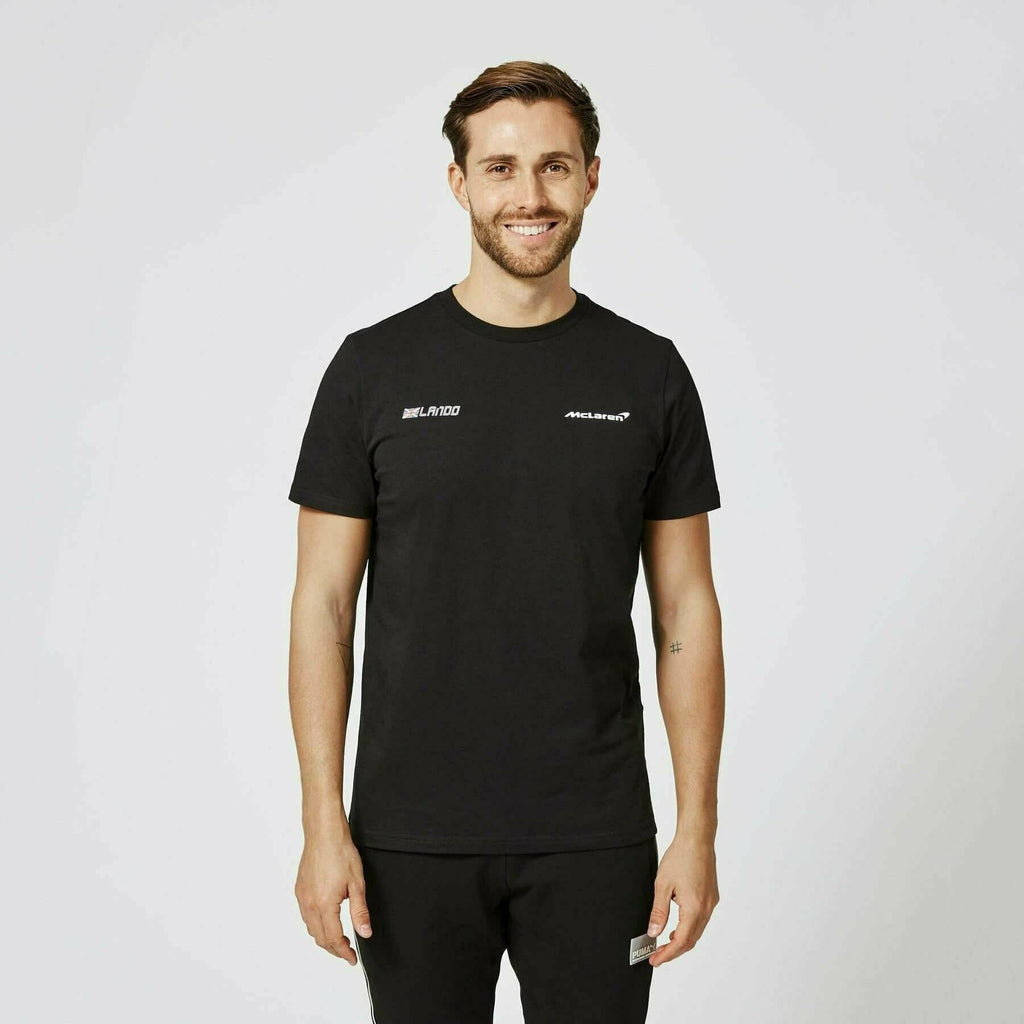 McLaren F1 Men's Lando Norris #4 T-Shirt - Black/White T-shirts Light Gray