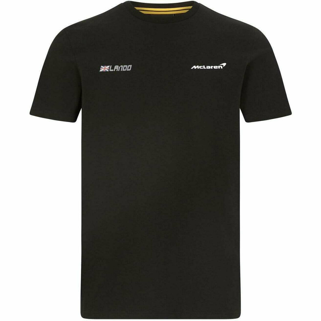 McLaren F1 Men's Lando Norris #4 T-Shirt - Black/White T-shirts Black