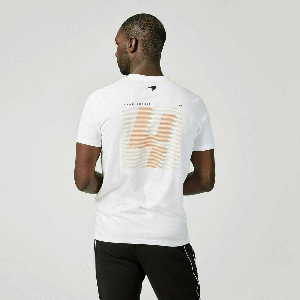 McLaren F1 Men's Lando Norris #4 T-Shirt - Black/White T-shirts Wheat