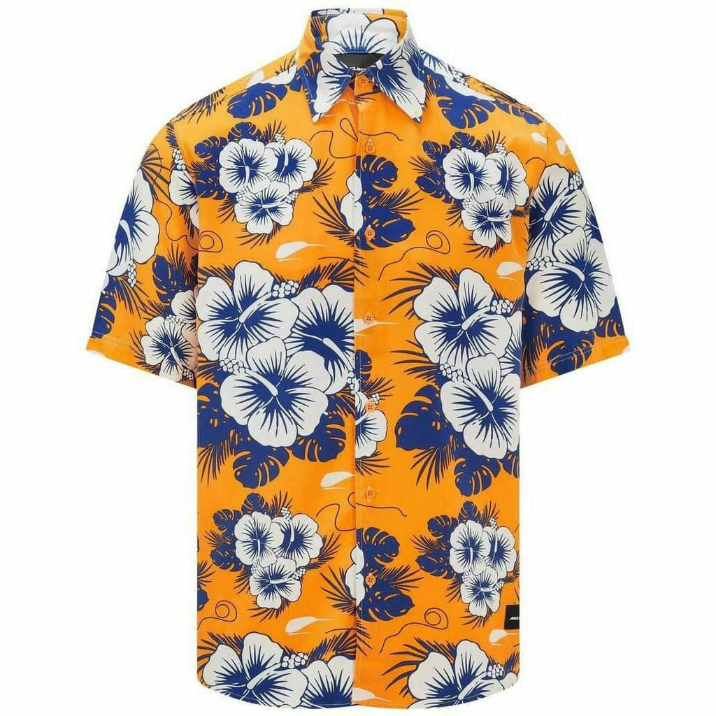 McLaren F1 Men's Hawaiian Button Down Shirt  - Orange Shirts Dark Slate Gray