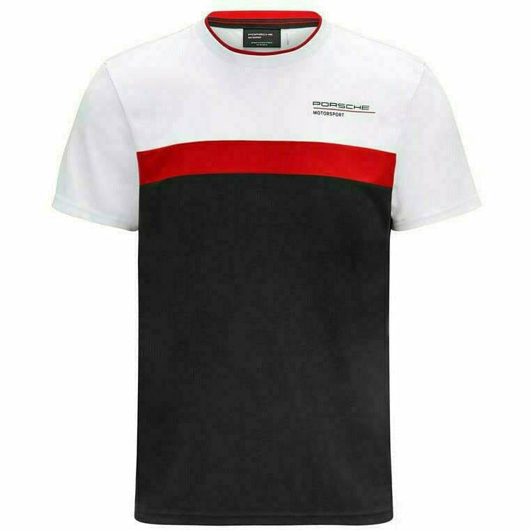 Porsche Motorsport Men's Color Block T-Shirt- Black T-shirts Dark Slate Gray