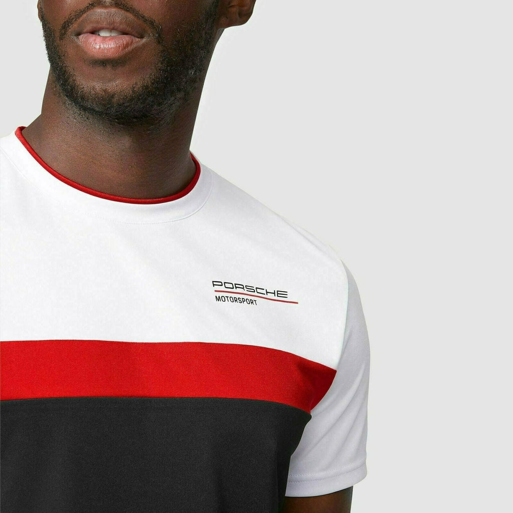 Porsche Motorsport Men's Color Block T-Shirt- Black T-shirts Dark Slate Gray