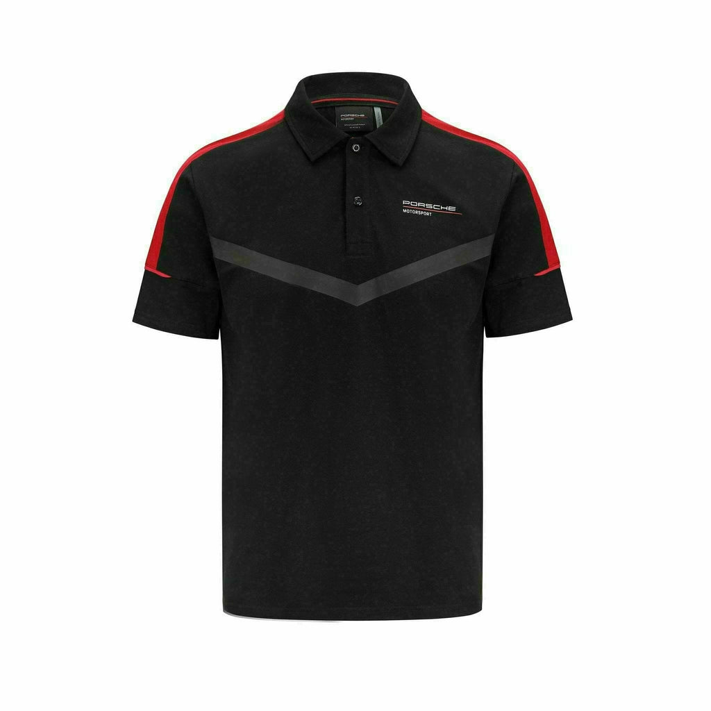 Porsche Motorsport Men's Fanwear Polo Shirt- Black Polos Black