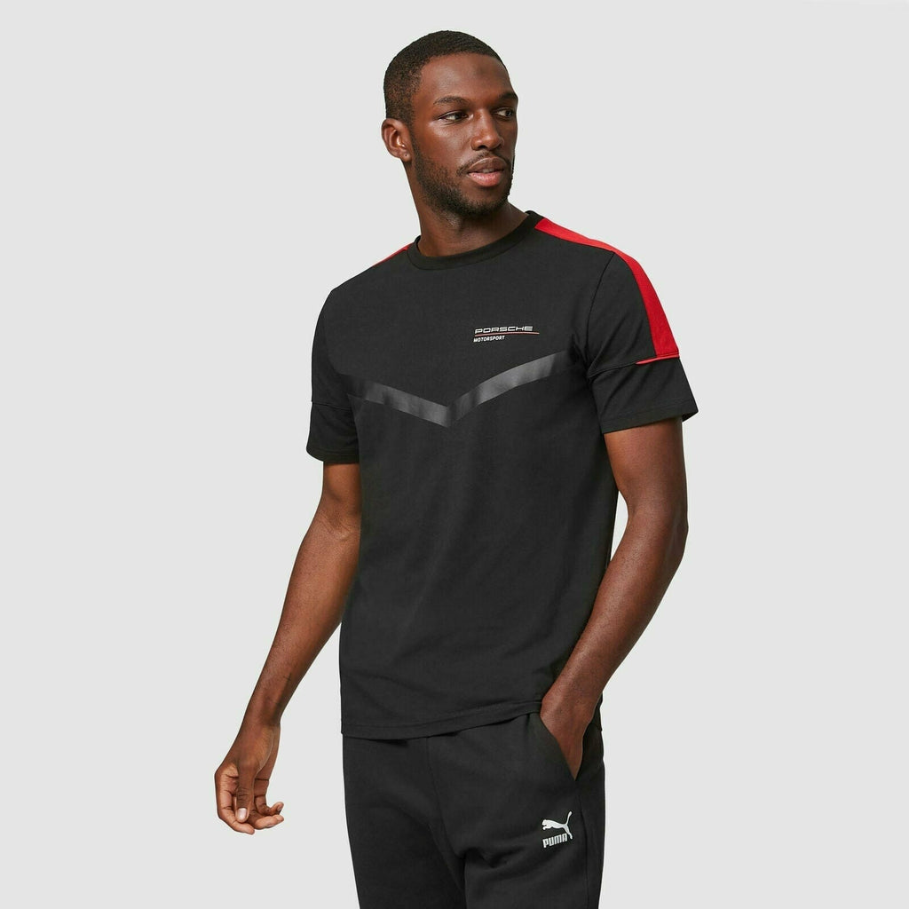 Porsche Motorsport Men's Black Fanwear T-Shirt T-shirts Dark Slate Gray